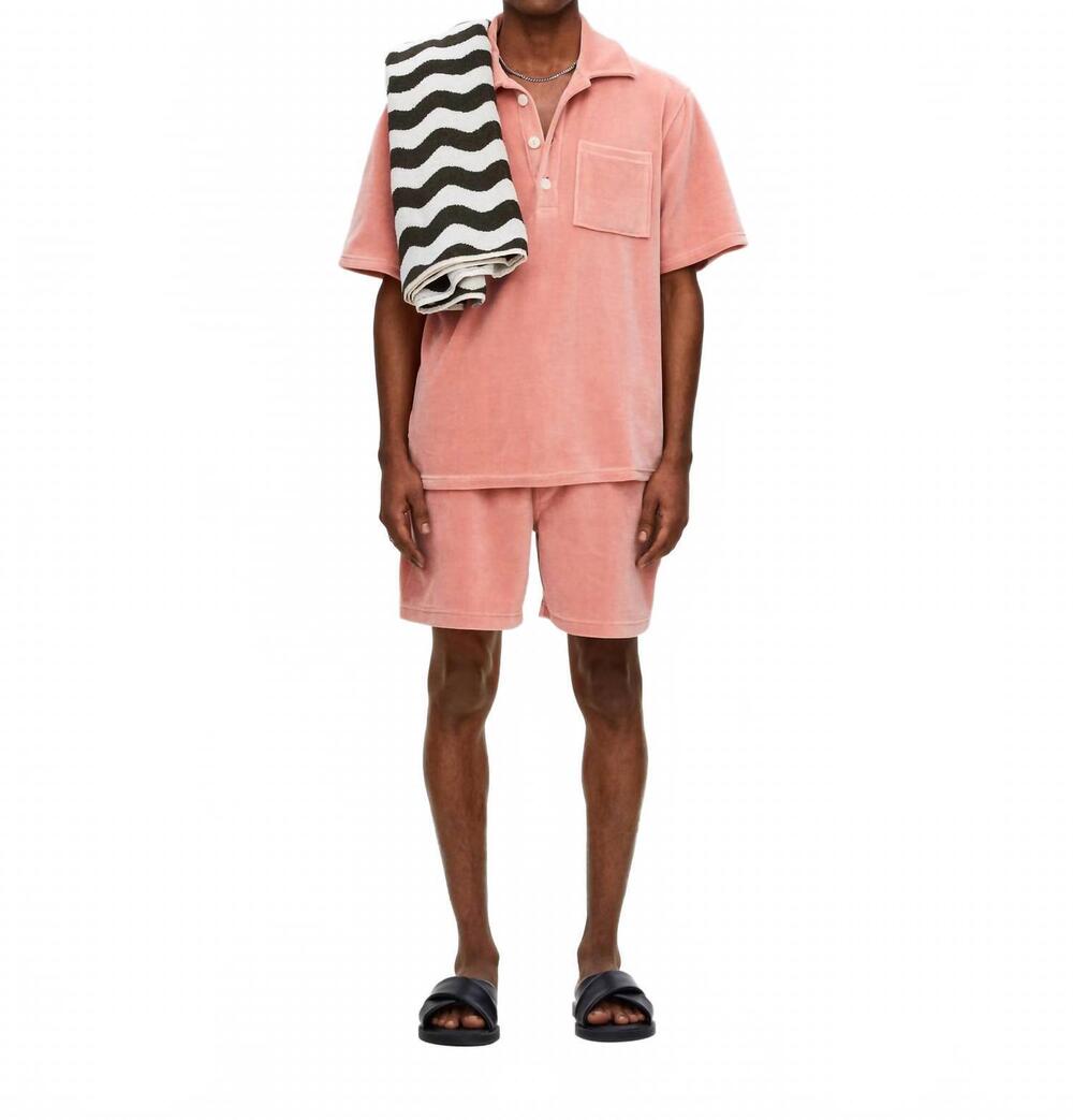 NEW OAS girona velour shirt in cameo